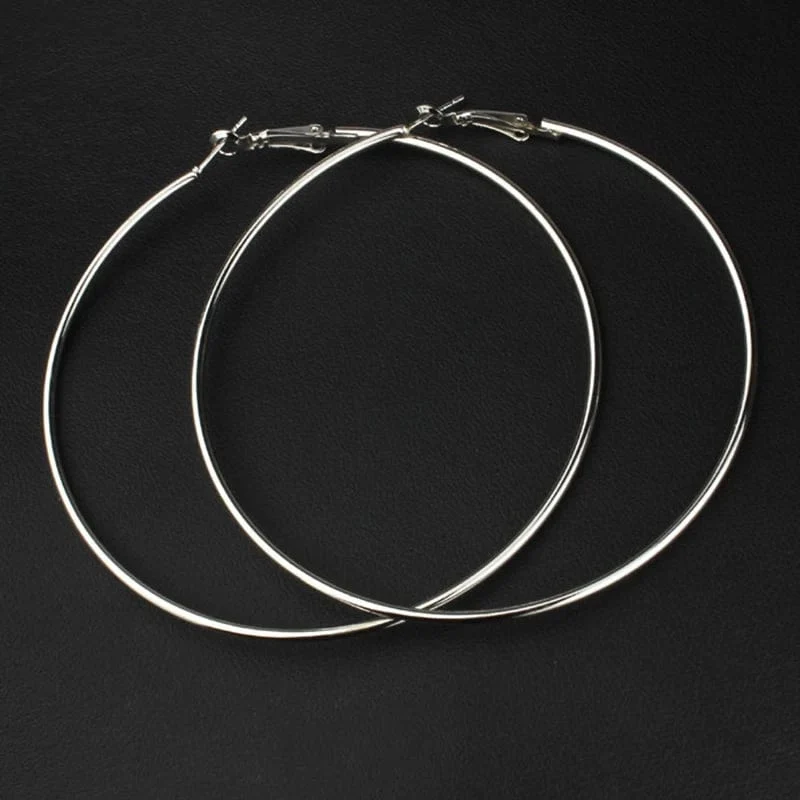 Großer Kreis Glatt 4cm 6cm 7cm 8cm Frauen Gold Übertreibung Metall Große Creolen Nagelneu und Hohe Qualität Ohr Schmuck Geschenk Aros