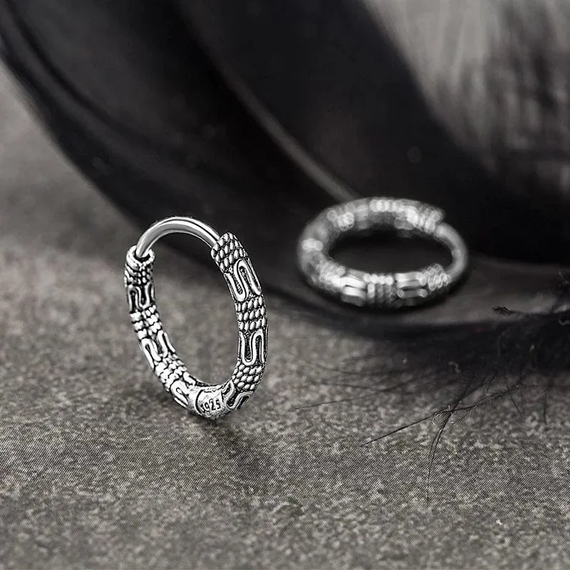 Vintage 925 Sterling Silber Creolen Muster Ohrring Für Frauen Silber Schmuck Korea Neue