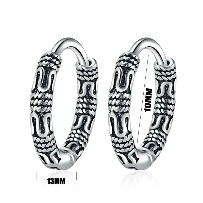 Vintage 925 Sterling Silber Creolen Muster Ohrring Für Frauen Silber Schmuck Korea Neue
