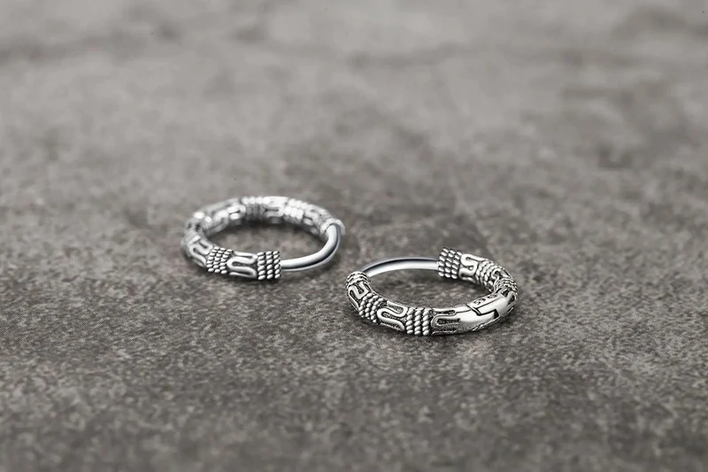 Vintage 925 Sterling Silber Creolen Muster Ohrring Für Frauen Silber Schmuck Korea Neue