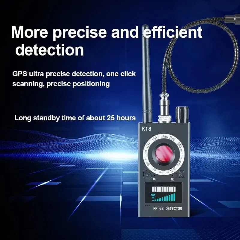 K18 Multifunktions-Anti-Candid-Cam-Funkobjektiv-Gerätefinder 1 MHz - 6.5 GHz GSM Audio Bug Finder GPS-Signal RF-Tracker erkennen