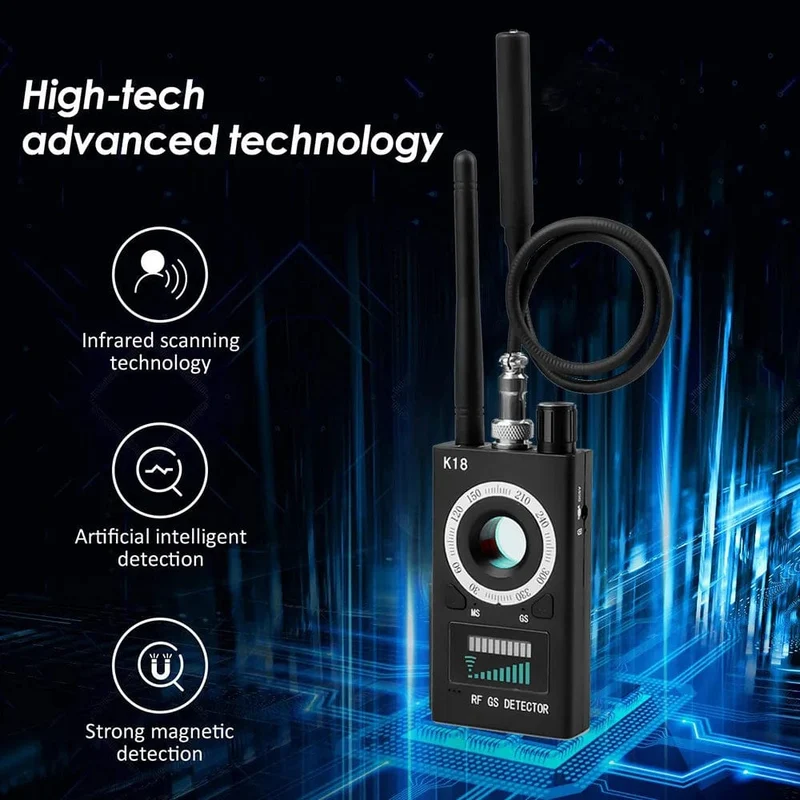 K18 Multifunktions-Anti-Candid-Cam-Funkobjektiv-Gerätefinder 1 MHz - 6.5 GHz GSM Audio Bug Finder GPS-Signal RF-Tracker erkennen