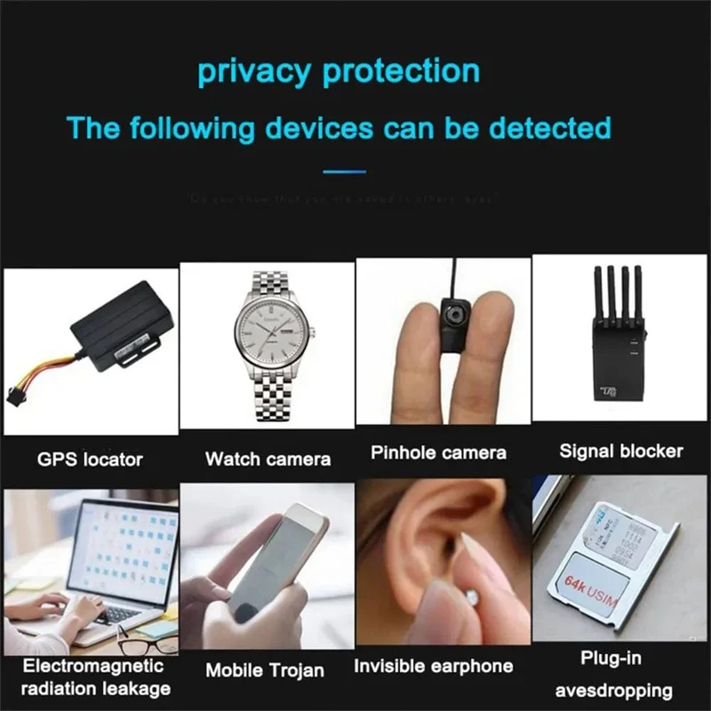 K18 Multifunktions-Anti-Candid-Cam-Funkobjektiv-Gerätefinder 1 MHz - 6.5 GHz GSM Audio Bug Finder GPS-Signal RF-Tracker erkennen