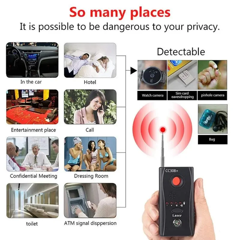 K18 Multifunktions-Anti-Candid-Cam-Funkobjektiv-Gerätefinder 1 MHz - 6.5 GHz GSM Audio Bug Finder GPS-Signal RF-Tracker erkennen