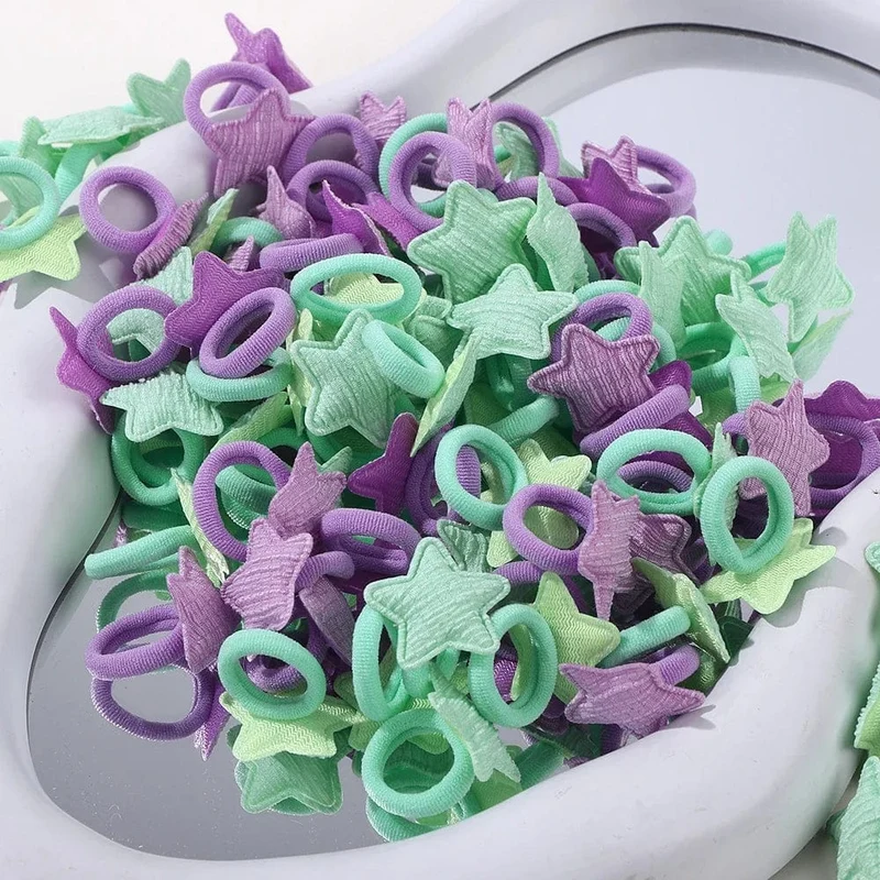 20 stücke Kinder Elastische Haarbänder Mädchen Plüsch Ball Gummiband Für Kinder Sweets Scrunchie Haargummis Clip Baby Haar Zubehör