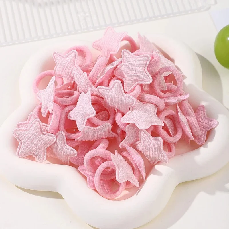 20 stücke Kinder Elastische Haarbänder Mädchen Plüsch Ball Gummiband Für Kinder Sweets Scrunchie Haargummis Clip Baby Haar Zubehör
