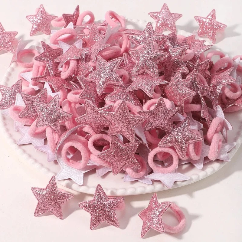 20 stücke Kinder Elastische Haarbänder Mädchen Plüsch Ball Gummiband Für Kinder Sweets Scrunchie Haargummis Clip Baby Haar Zubehör