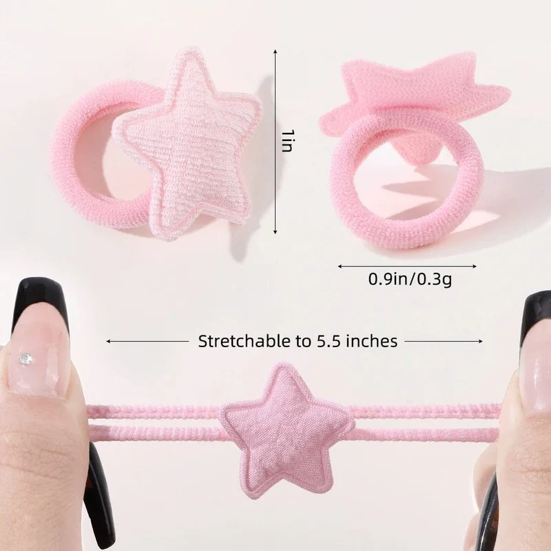 20 stücke Kinder Elastische Haarbänder Mädchen Plüsch Ball Gummiband Für Kinder Sweets Scrunchie Haargummis Clip Baby Haar Zubehör