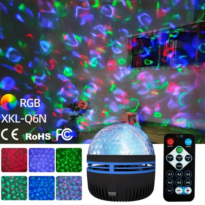 Sternenprojektor Licht 7 Farben Fernbedienung Polar Projektion Nachtlicht für Schlafzimmer Home Decor Zimmer Weihnachtsfeier Disco