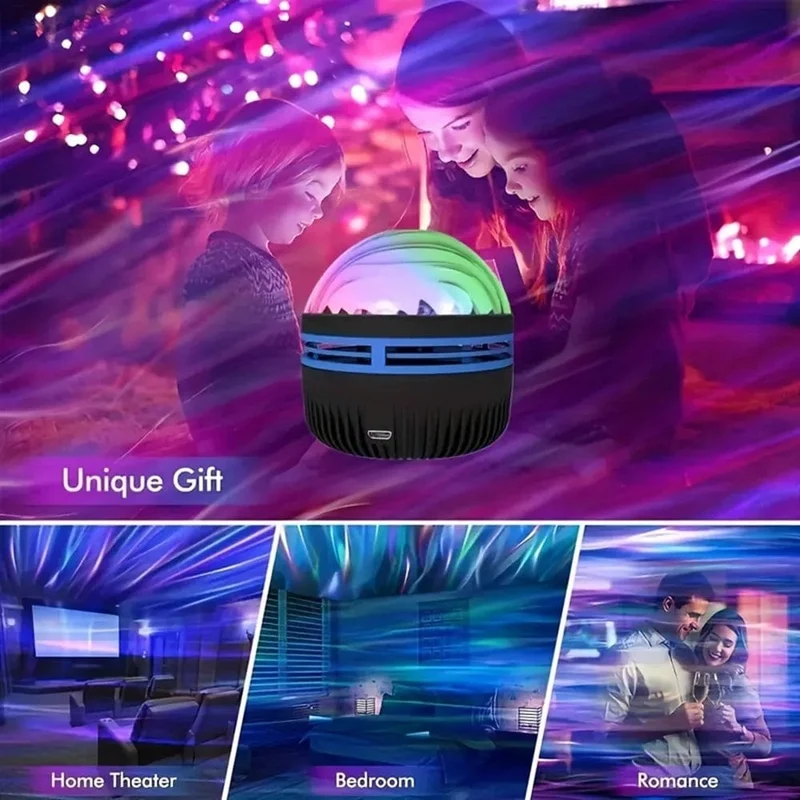 Sternenprojektor Licht 7 Farben Fernbedienung Polar Projektion Nachtlicht für Schlafzimmer Home Decor Zimmer Weihnachtsfeier Disco
