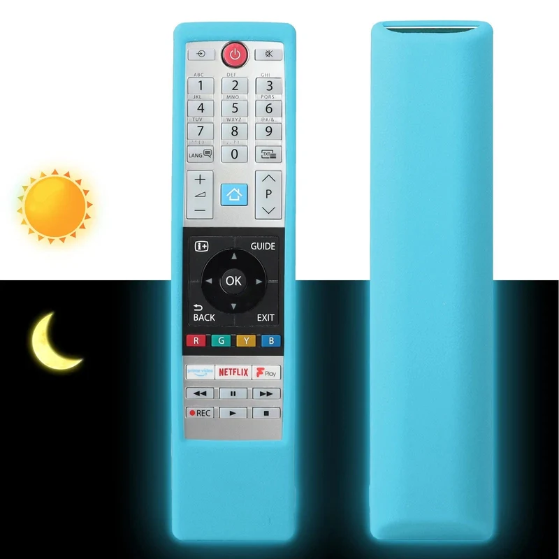 Silikonhülle passend für die Toshiba Home Smart TV-Fernbedienung CT-8541 CT-8533 CT-8528 Schutzhülle Anti-Rutsch-Schutz