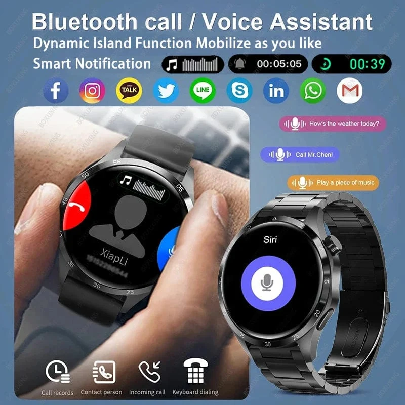 2024 Neue GPS Smart Watch Männer für Huawei GT4Pro HD-Bildschirm Bluetooth-Anrufuhren NFC IP68 wasserdicht Blutzucker Smartwatch Frau