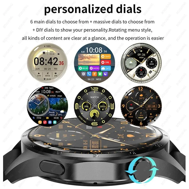 2024 Neue GPS Smart Watch Männer für Huawei GT4Pro HD-Bildschirm Bluetooth-Anrufuhren NFC IP68 wasserdicht Blutzucker Smartwatch Frau