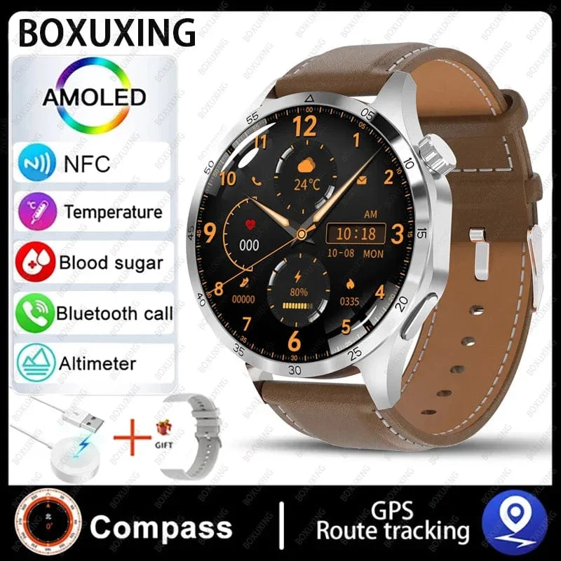 2024 Neue GPS Smart Watch Männer für Huawei GT4Pro HD-Bildschirm Bluetooth-Anrufuhren NFC IP68 wasserdicht Blutzucker Smartwatch Frau
