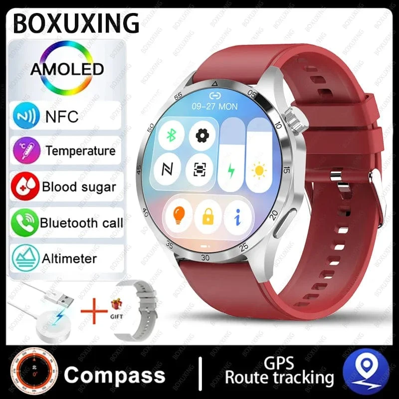 2024 Neue GPS Smart Watch Männer für Huawei GT4Pro HD-Bildschirm Bluetooth-Anrufuhren NFC IP68 wasserdicht Blutzucker Smartwatch Frau