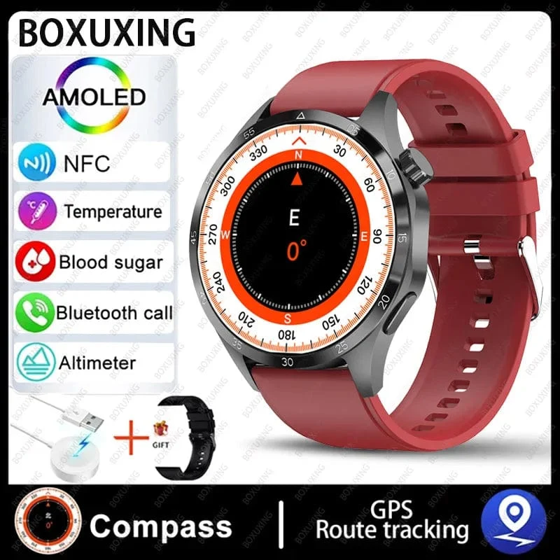 2024 Neue GPS Smart Watch Männer für Huawei GT4Pro HD-Bildschirm Bluetooth-Anrufuhren NFC IP68 wasserdicht Blutzucker Smartwatch Frau