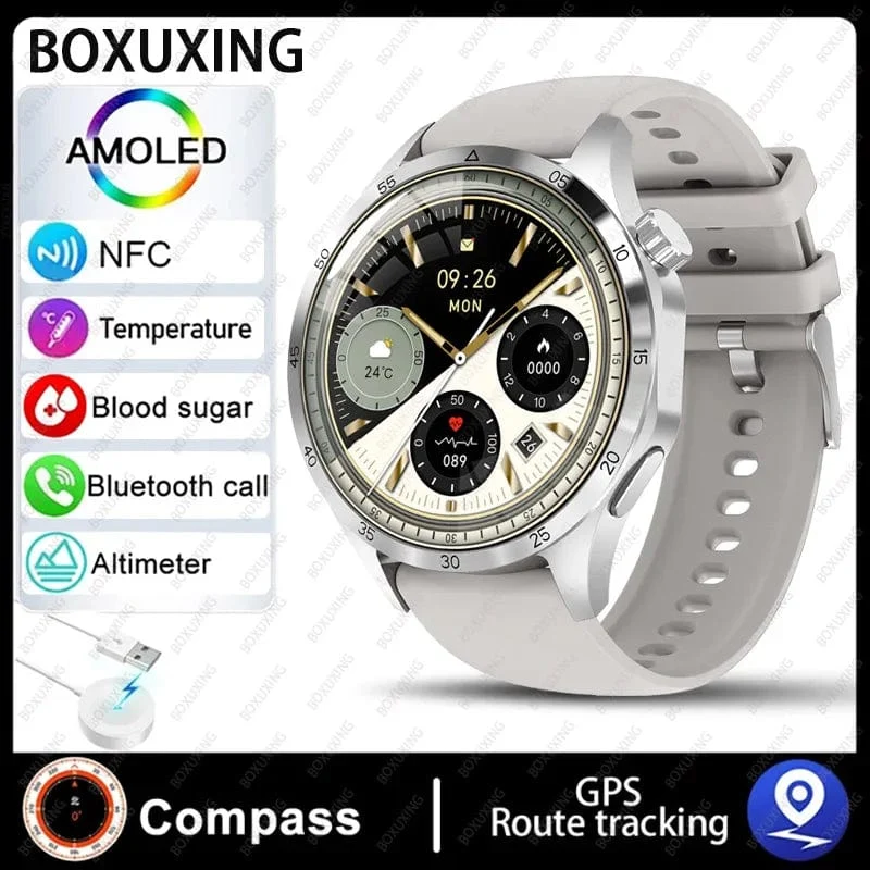 2024 Neue GPS Smart Watch Männer für Huawei GT4Pro HD-Bildschirm Bluetooth-Anrufuhren NFC IP68 wasserdicht Blutzucker Smartwatch Frau