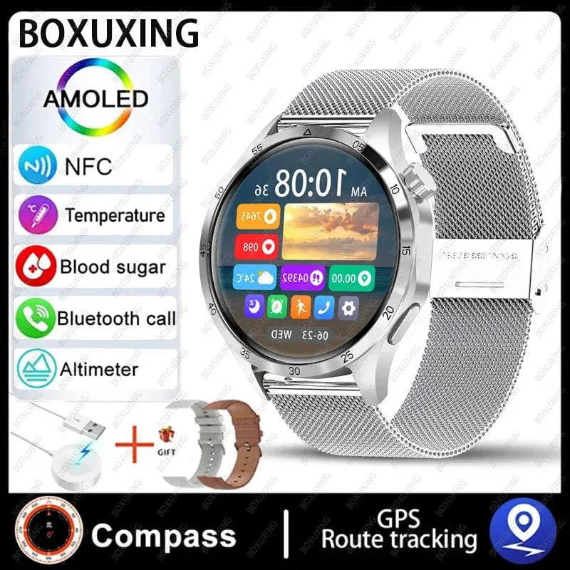 2024 Neue GPS Smart Watch Männer für Huawei GT4Pro HD-Bildschirm Bluetooth-Anrufuhren NFC IP68 wasserdicht Blutzucker Smartwatch Frau