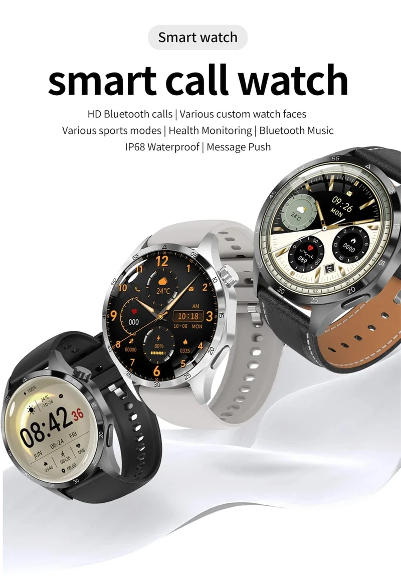 2024 Neue GPS Smart Watch Männer für Huawei GT4Pro HD-Bildschirm Bluetooth-Anrufuhren NFC IP68 wasserdicht Blutzucker Smartwatch Frau