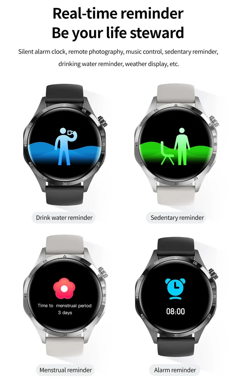 2024 Neue GPS Smart Watch Männer für Huawei GT4Pro HD-Bildschirm Bluetooth-Anrufuhren NFC IP68 wasserdicht Blutzucker Smartwatch Frau