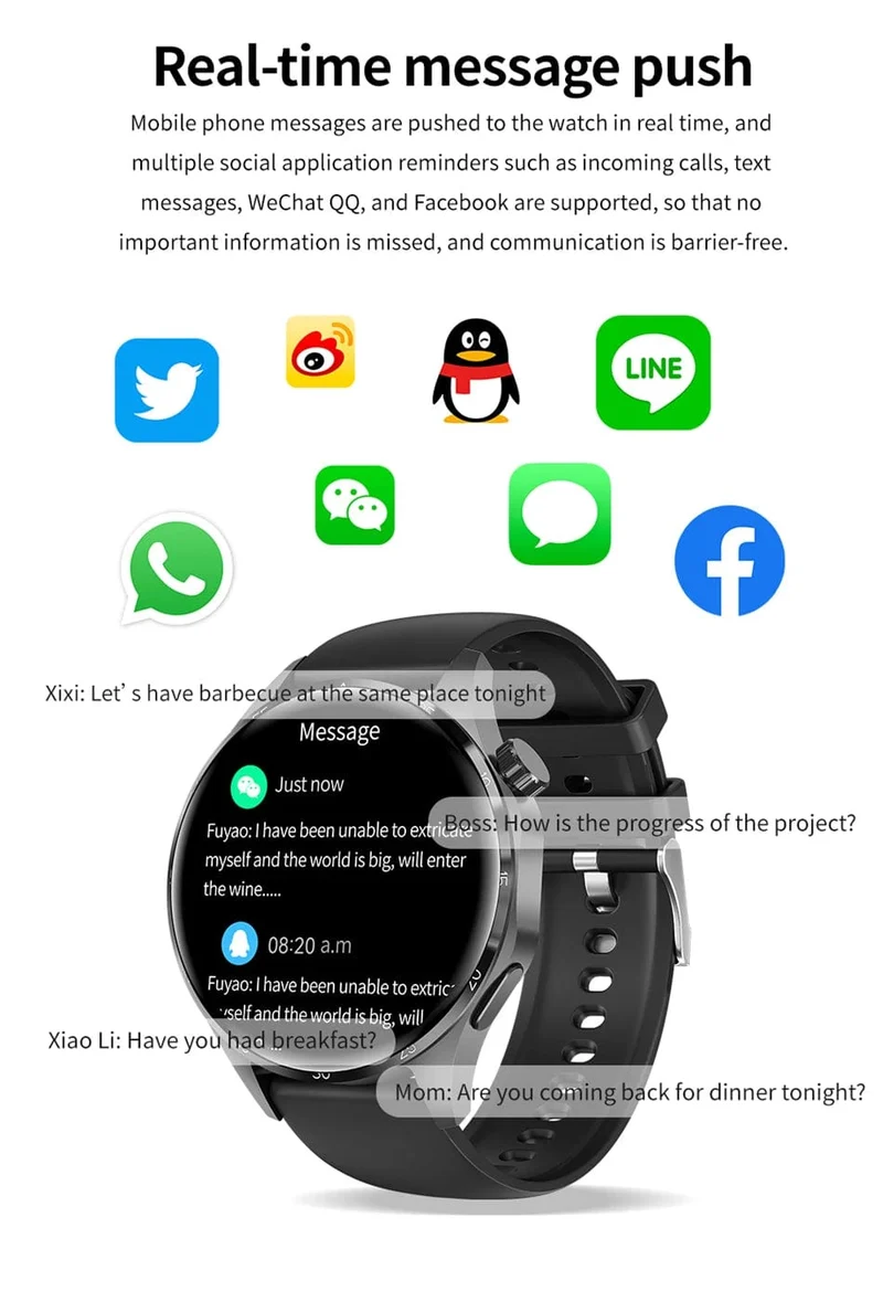 2024 Neue GPS Smart Watch Männer für Huawei GT4Pro HD-Bildschirm Bluetooth-Anrufuhren NFC IP68 wasserdicht Blutzucker Smartwatch Frau