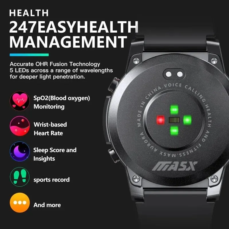 [Weltpremiere 2024] MASX Aurora One Smart Watch 1.43'' AMOLED-Display Hi-Fi-Telefongespräche Militärtaugliche Robustheit für Männer