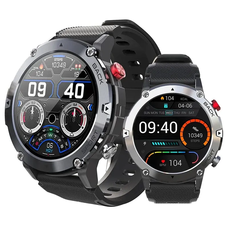 Military C21 Smart Watch Männer Bluetooth Anruf Fitness Tracker 5ATM Wasserdicht Sport Handgelenk Smartwatch für iPhone Android Telefon 2023