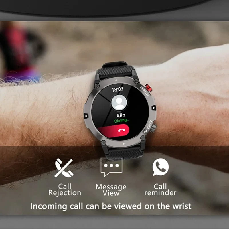 Military C21 Smart Watch Männer Bluetooth Anruf Fitness Tracker 5ATM Wasserdicht Sport Handgelenk Smartwatch für iPhone Android Telefon 2023