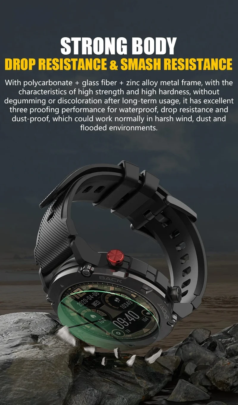Military C21 Smart Watch Männer Bluetooth Anruf Fitness Tracker 5ATM Wasserdicht Sport Handgelenk Smartwatch für iPhone Android Telefon 2023