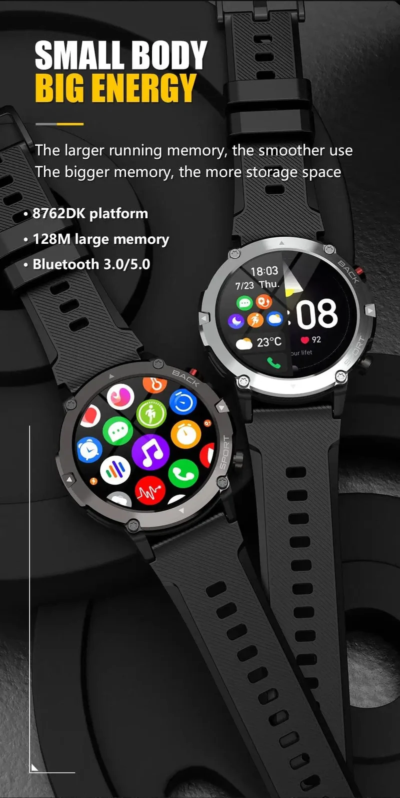 Military C21 Smart Watch Männer Bluetooth Anruf Fitness Tracker 5ATM Wasserdicht Sport Handgelenk Smartwatch für iPhone Android Telefon 2023
