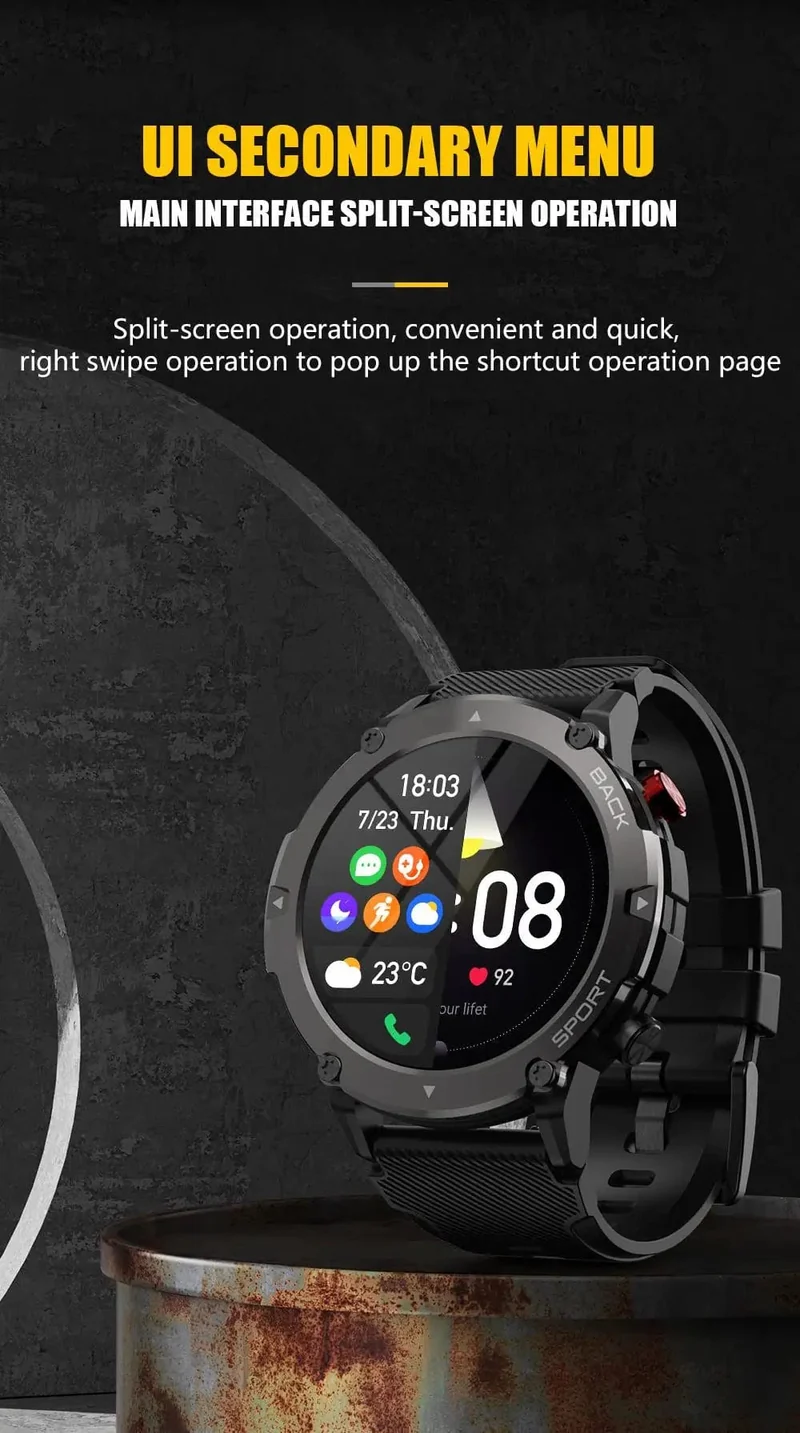 Military C21 Smart Watch Männer Bluetooth Anruf Fitness Tracker 5ATM Wasserdicht Sport Handgelenk Smartwatch für iPhone Android Telefon 2023