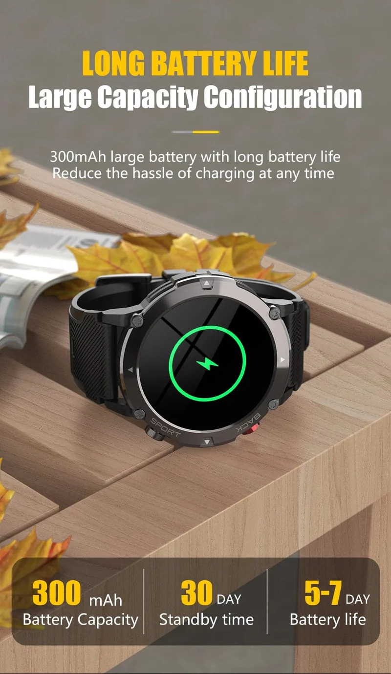 Military C21 Smart Watch Männer Bluetooth Anruf Fitness Tracker 5ATM Wasserdicht Sport Handgelenk Smartwatch für iPhone Android Telefon 2023