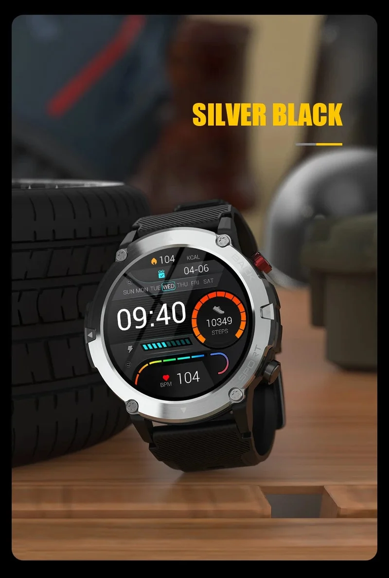 Military C21 Smart Watch Männer Bluetooth Anruf Fitness Tracker 5ATM Wasserdicht Sport Handgelenk Smartwatch für iPhone Android Telefon 2023