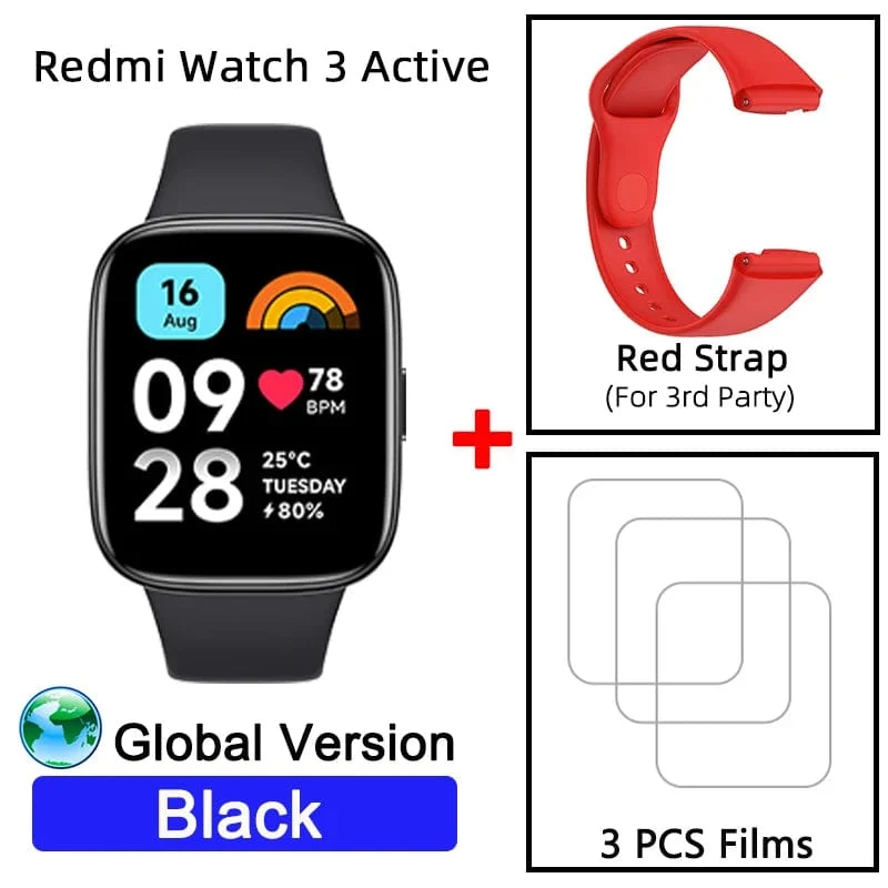 Globale Version Xiaomi Redmi Watch 3 Active 1.83-Zoll-Display 5 ATM wasserdicht Bluetooth-Telefonanruf 100+ Sportmodi Neuheiten