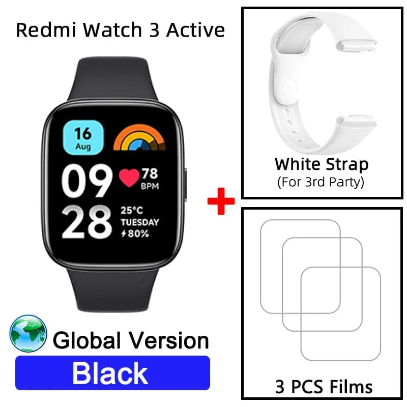 Globale Version Xiaomi Redmi Watch 3 Active 1.83-Zoll-Display 5 ATM wasserdicht Bluetooth-Telefonanruf 100+ Sportmodi Neuheiten