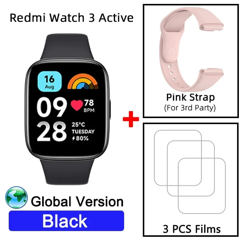 Globale Version Xiaomi Redmi Watch 3 Active 1.83-Zoll-Display 5 ATM wasserdicht Bluetooth-Telefonanruf 100+ Sportmodi Neuheiten