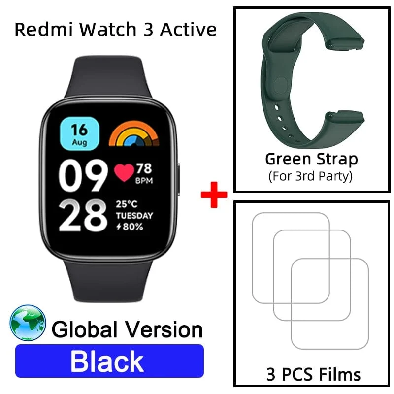 Globale Version Xiaomi Redmi Watch 3 Active 1.83-Zoll-Display 5 ATM wasserdicht Bluetooth-Telefonanruf 100+ Sportmodi Neuheiten