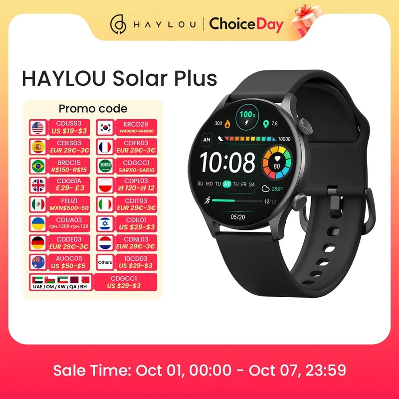 HAYLOU Solar Plus RT3 Smart Watch 1.43"AMOLED-Display Bluetooth-Telefonanruf Smartwatch Gesundheitsmonitor IP68 wasserdichte Sportuhr