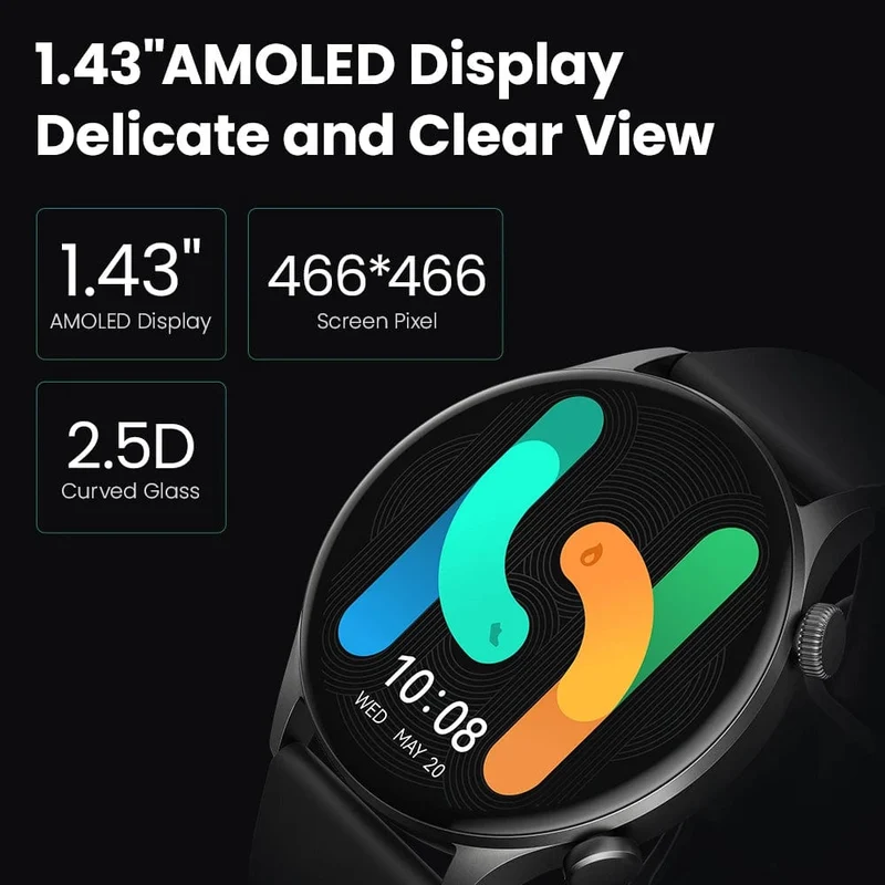 HAYLOU Solar Plus RT3 Smart Watch 1.43"AMOLED-Display Bluetooth-Telefonanruf Smartwatch Gesundheitsmonitor IP68 wasserdichte Sportuhr