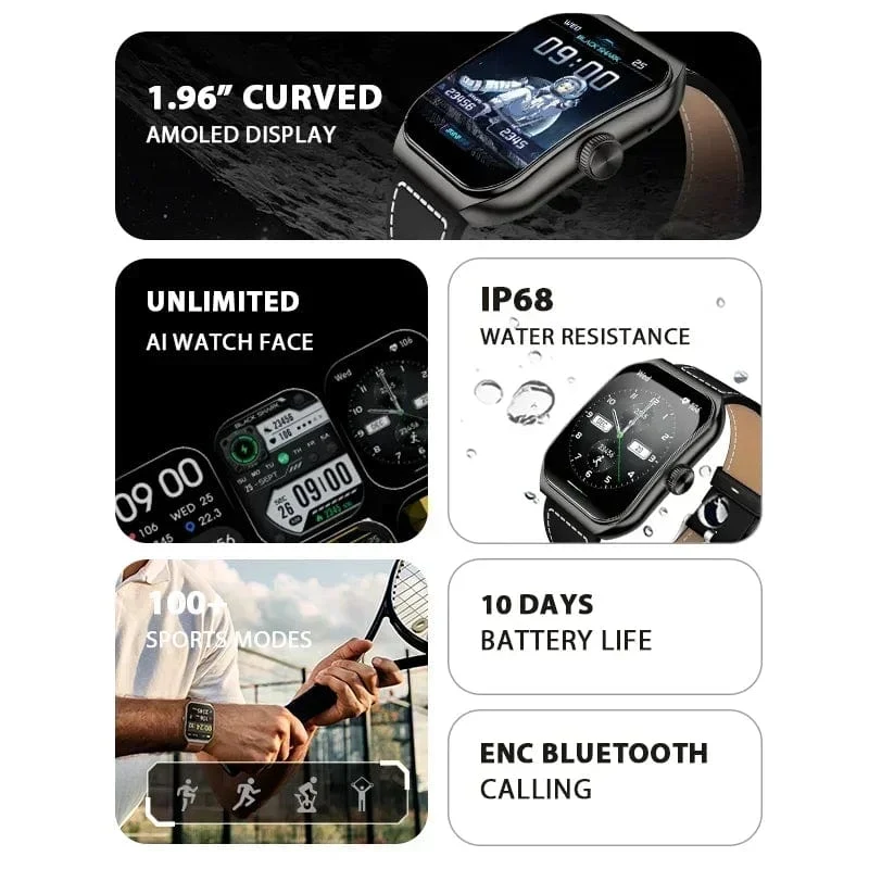 Black Shark Watch GT3 Globale Version 24-Stunden-Gesundheitsüberwachung 1.96 Zoll gebogenes Display 10 Tage Akkulaufzeit 100+ Sportmodi IP68