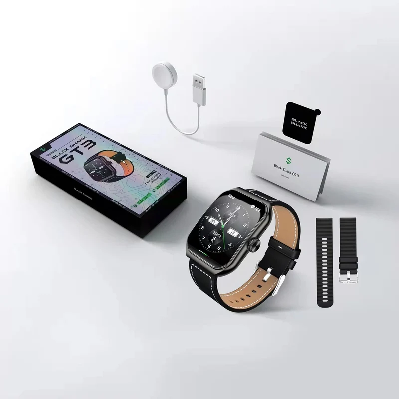 Black Shark Watch GT3 Globale Version 24-Stunden-Gesundheitsüberwachung 1.96 Zoll gebogenes Display 10 Tage Akkulaufzeit 100+ Sportmodi IP68