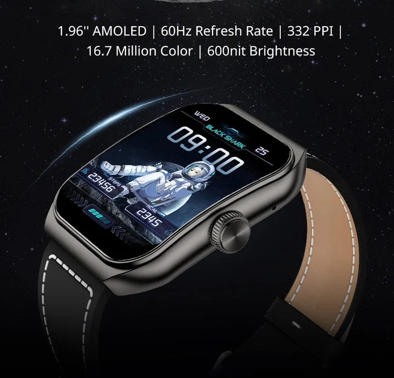 Black Shark Watch GT3 Globale Version 24-Stunden-Gesundheitsüberwachung 1.96 Zoll gebogenes Display 10 Tage Akkulaufzeit 100+ Sportmodi IP68