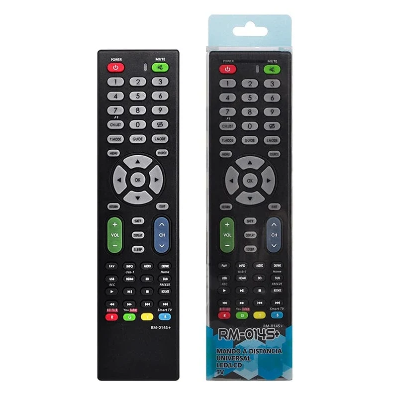 Kompatibel mit universeller TV-Fernbedienung. Verwendung einer universellen TV-Fernbedienung jeder Marke. Einstellung gemäß Handbuch RM-014S+ erforderlich.