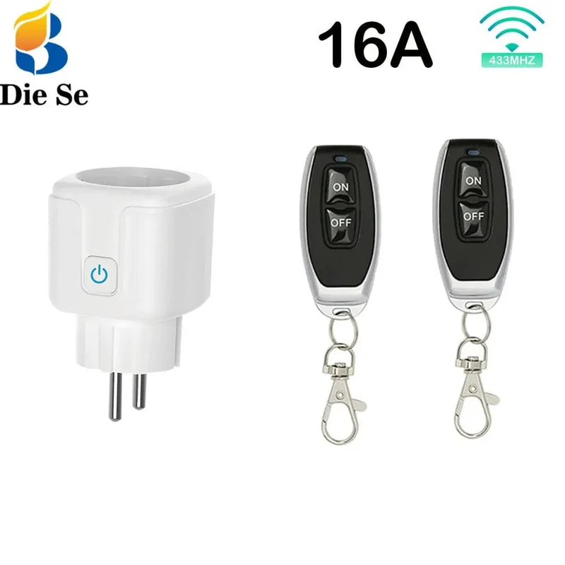 Drahtloser intelligenter Fernbedienungssteckdosenschalter 220V 4000W 16A EU FR Universalstecker Fernbedienung EIN AUS Steckdosen für Beleuchtung