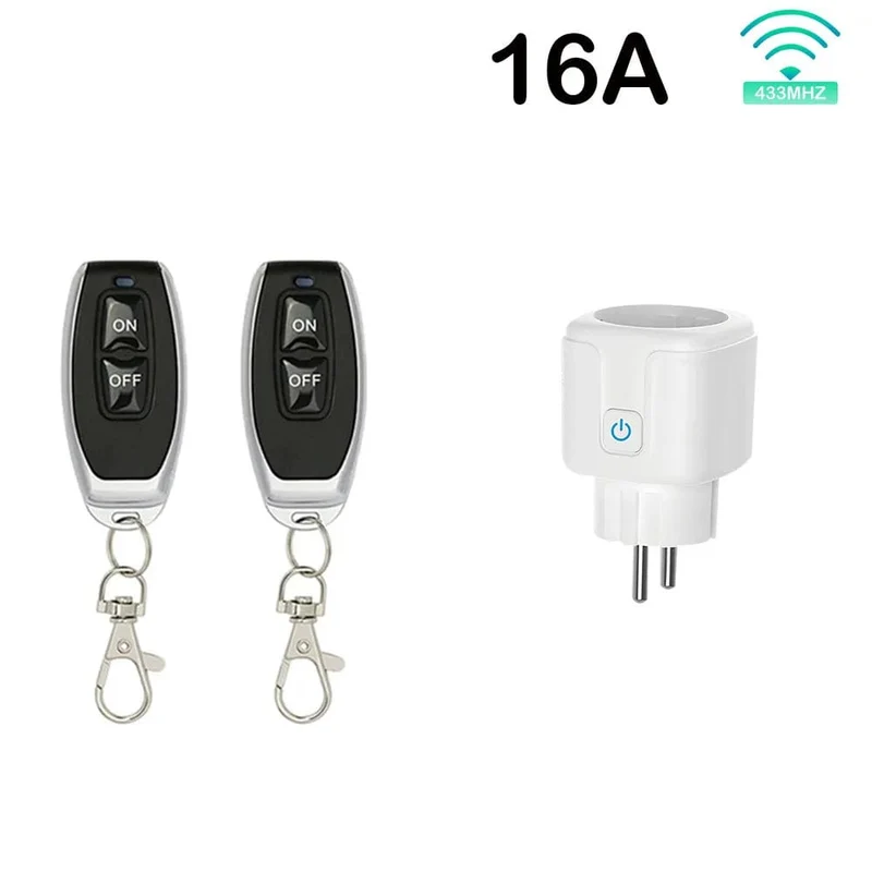 Drahtloser intelligenter Fernbedienungssteckdosenschalter 220V 4000W 16A EU FR Universalstecker Fernbedienung EIN AUS Steckdosen für Beleuchtung