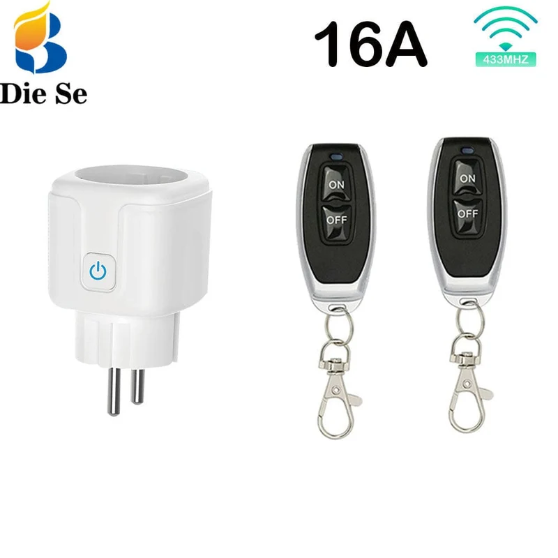 Drahtloser intelligenter Fernbedienungssteckdosenschalter 220V 4000W 16A EU FR Universalstecker Fernbedienung EIN AUS Steckdosen für Beleuchtung
