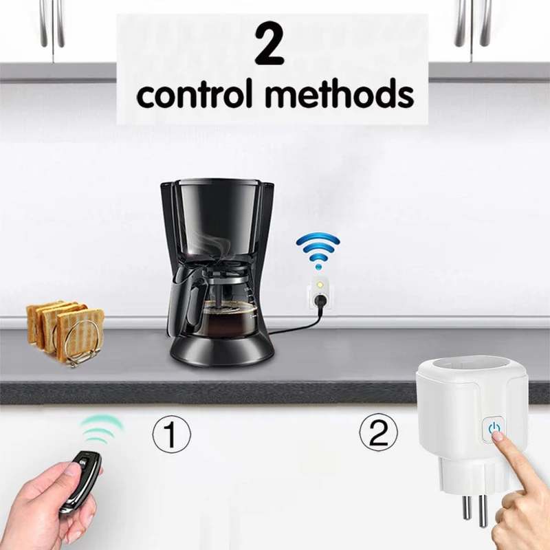 Drahtloser intelligenter Fernbedienungssteckdosenschalter 220V 4000W 16A EU FR Universalstecker Fernbedienung EIN AUS Steckdosen für Beleuchtung
