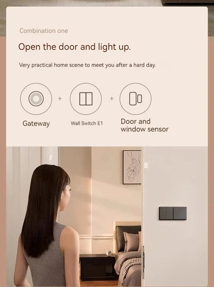 Aqara E1 Smart-Wandschalter, kabelloser Schalter, Zigbee 3.0, mit/ohne Neutralleiter, One-Key-Fernbedienung für Xiaomi Mi Home Homek APP