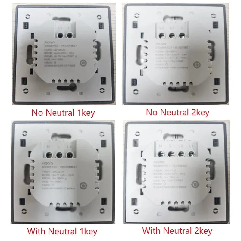 Aqara E1 Smart-Wandschalter, kabelloser Schalter, Zigbee 3.0, mit/ohne Neutralleiter, One-Key-Fernbedienung für Xiaomi Mi Home Homek APP