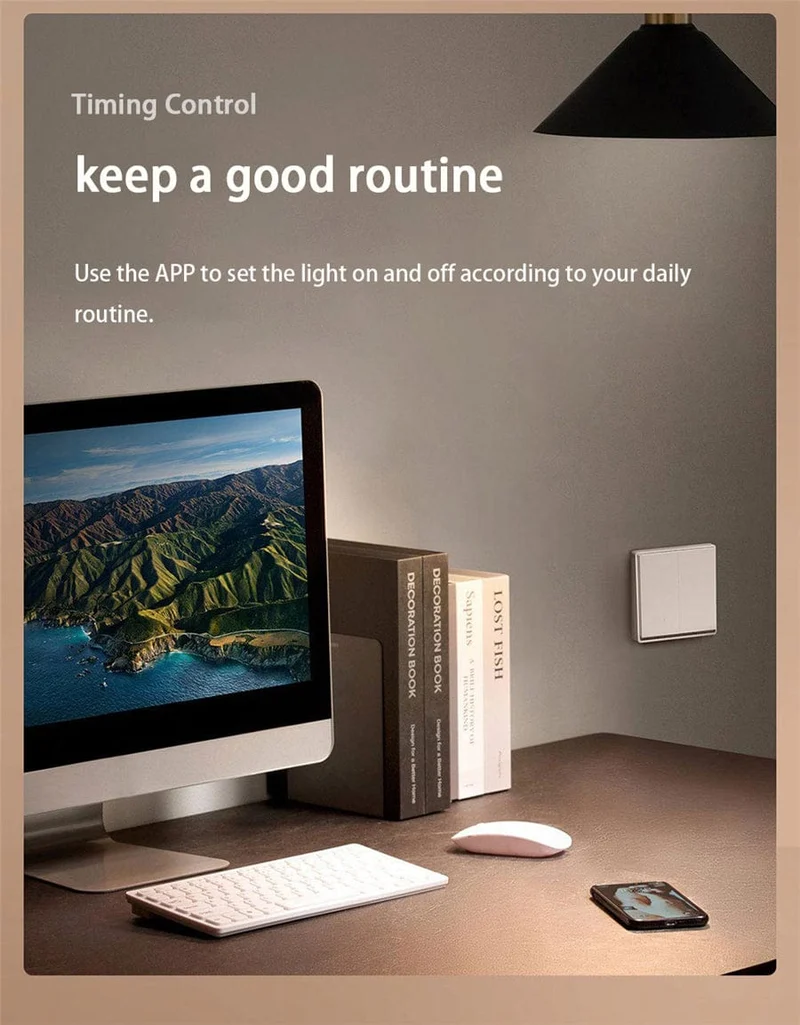 Aqara E1 Smart-Wandschalter, kabelloser Schalter, Zigbee 3.0, mit/ohne Neutralleiter, One-Key-Fernbedienung für Xiaomi Mi Home Homek APP